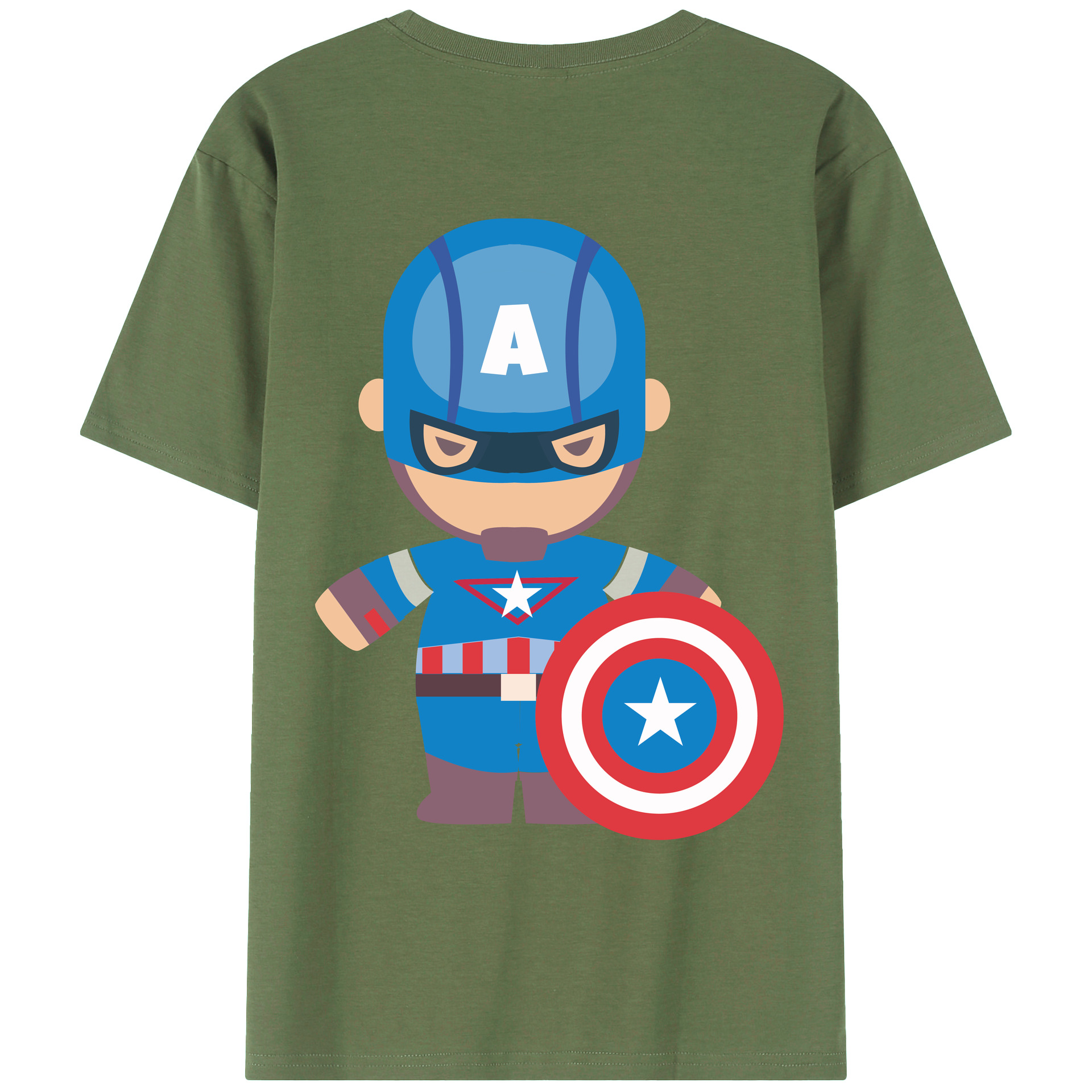 （画像用） アベンジャーズ The Avengers 綿100％ メンズ半袖Tシャツ（バックプリント） 通気性